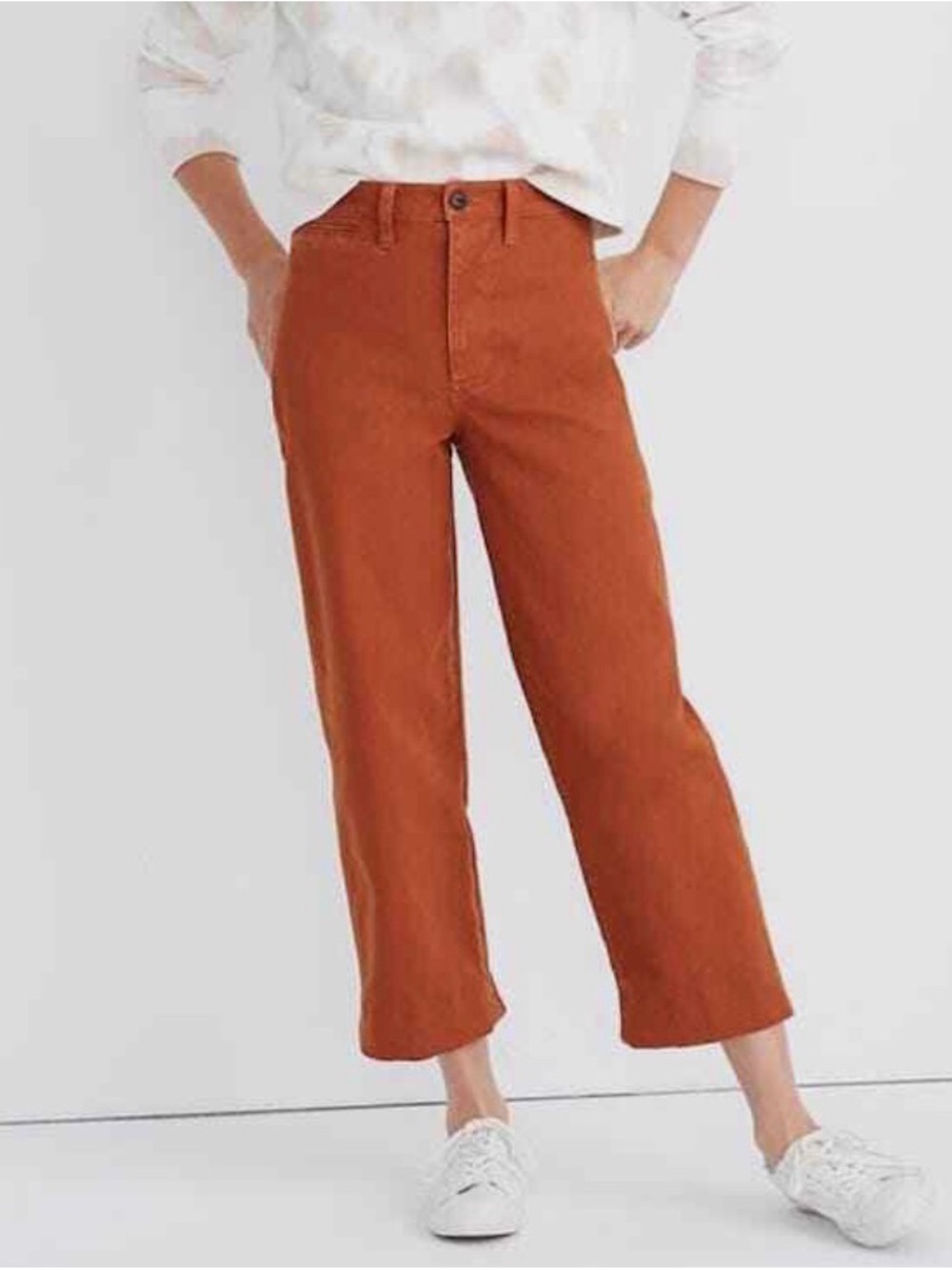 Madewell slim Emmett wide leg crop burnt orange Womens size